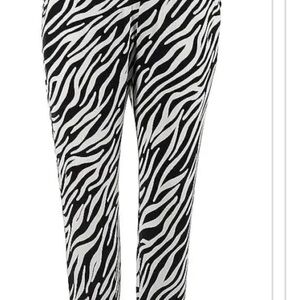 CAbi Black and White Zebra Print Cropped Pants